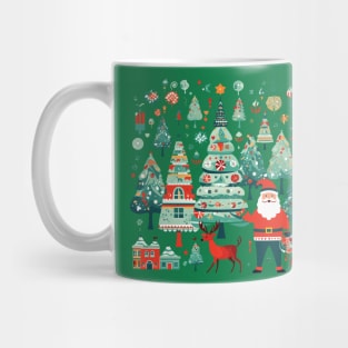 Copy of Christmas Cartoon Fun with Santa, Reindeer, and Trees Mug